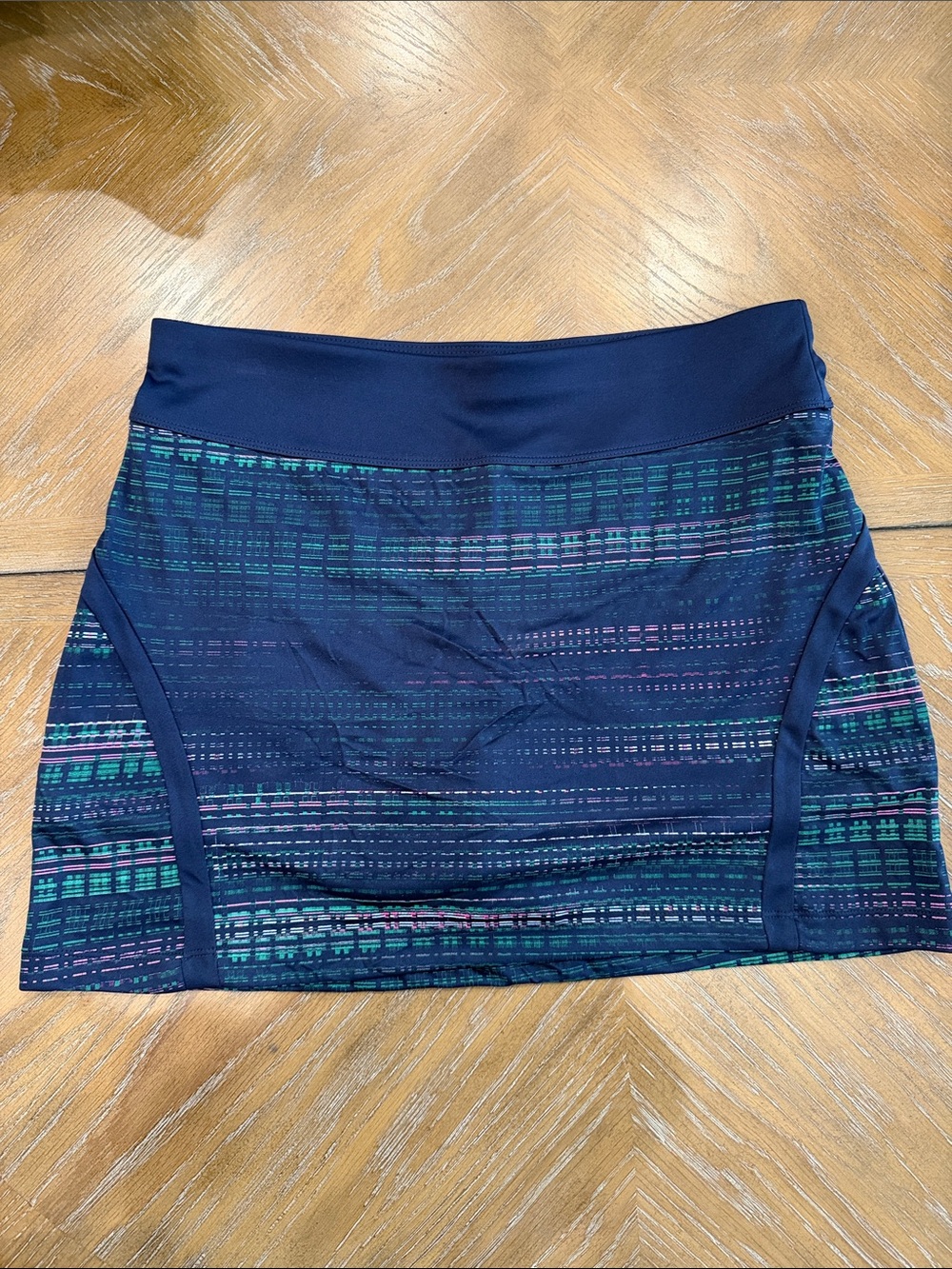 Grand Slam Navy Multicolor Patterned Active Skort